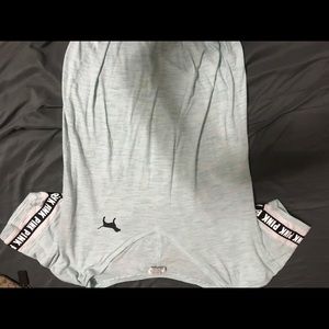 pink light blue v-neck